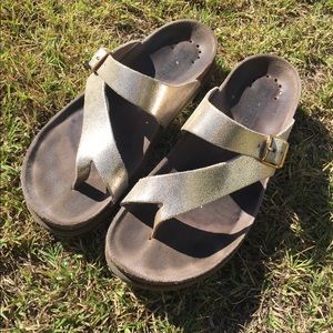 Mephisto Helen Gold Sandals